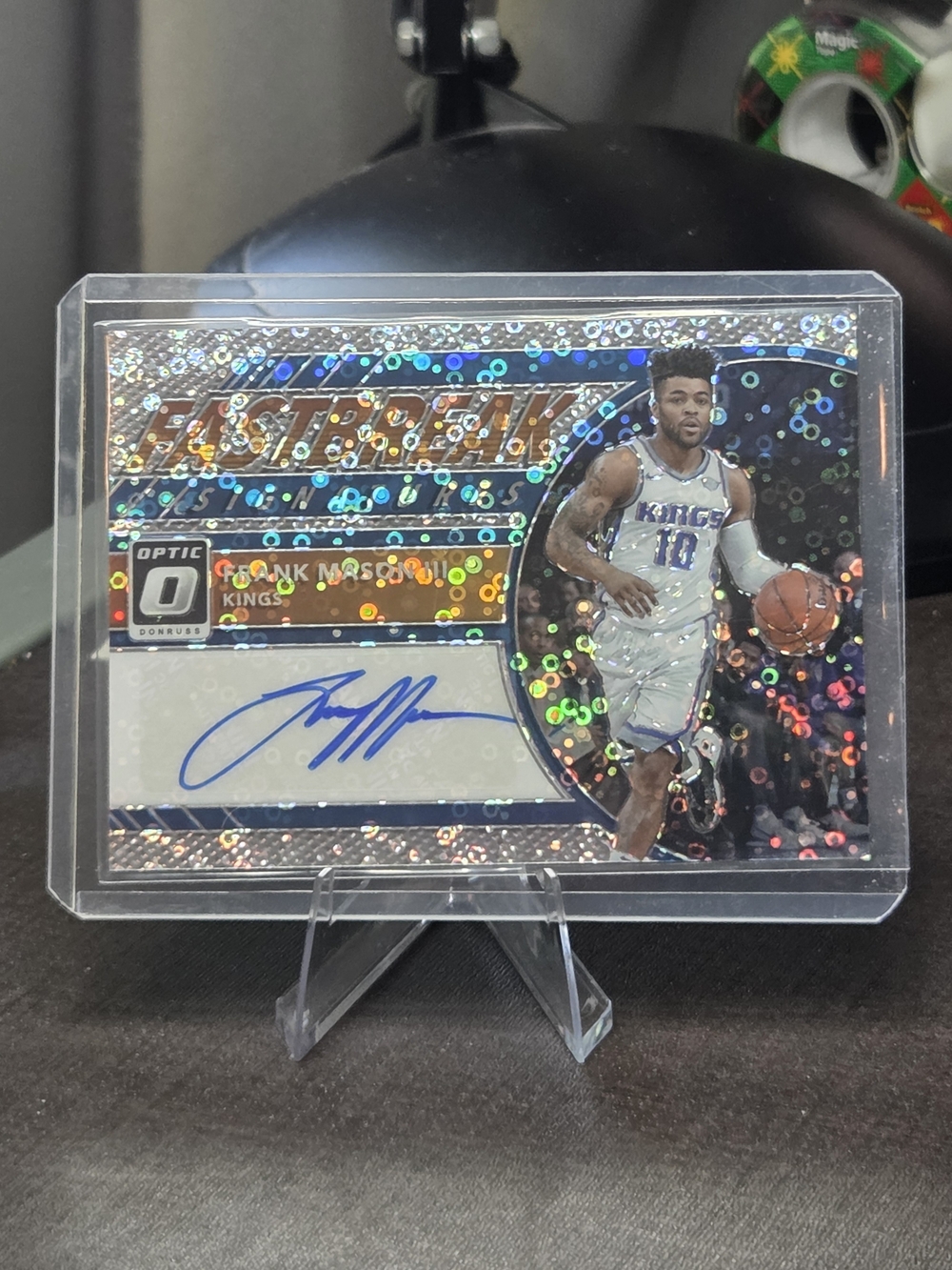 Panini Fast Break Holo Silver Basketball Card with Blue Autograph Ink